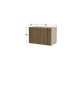 Altillo con una puerta acabado en color nogal noceto, 40 cm(alto)60 cm(ancho)35 cm(largo)