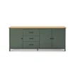 Aparador 3 puertas 3 cajones Mariana acabado verde, 80 cm(alto) 190 cm(ancho) 40 cm(largo)