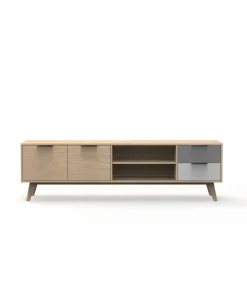 Aparador 2 puertas 2 cajones Elfo acabado roble, 52cm(alto) 180cm(ancho) 40cm(largo)
