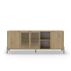 Aparador 4 puertas 2 huecos India acabado roble/negro, 80.3cm(alto) 203.8cm(ancho) 40cm(largo)