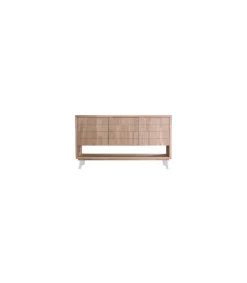 Aparador 3 puertas Berg acabado roble nordish/blanco, 88cm(alto) x 153cm(ancho) x 40cm(fondo).