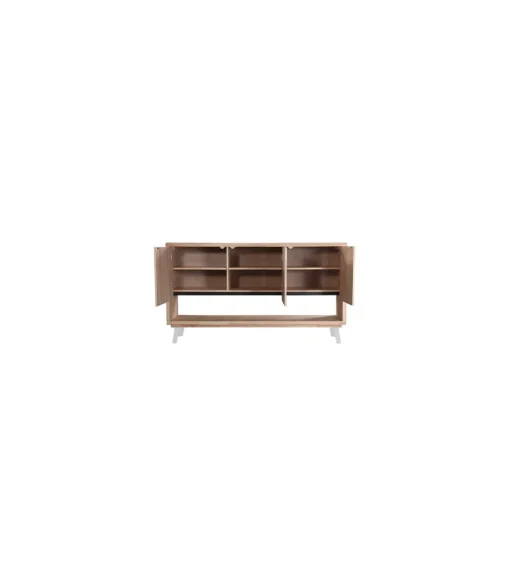 Aparador 3 puertas Berg acabado roble nordish/blanco, 88cm(alto) x 153cm(ancho) x 40cm(fondo).