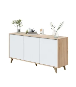 Aparador 3 puertas Gala acabado roble/blanco 75 cm(alto) 154 cm(ancho)40 cm(largo)