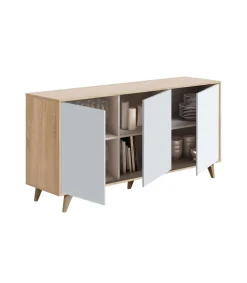 Aparador 3 puertas Gala acabado roble/blanco 75 cm(alto) 154 cm(ancho)40 cm(largo)