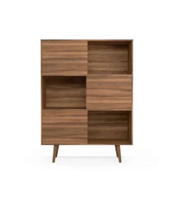 Aparador 3 puertas modelo-881 acabado nogal, 131cm(alto) 101cm(ancho) 30cm(fondo).