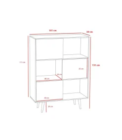 Aparador 3 puertas modelo-881 acabado nogal/grafito, 131cm(alto) 101cm(ancho) 30cm(fondo).