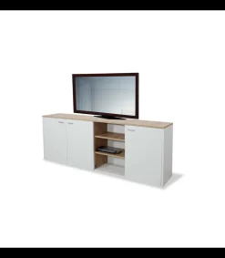 Aparador Amazonas 3 puertas acabado color blanco-artisan, 71cm(alto) 180cm(ancho) 34cm(largo)