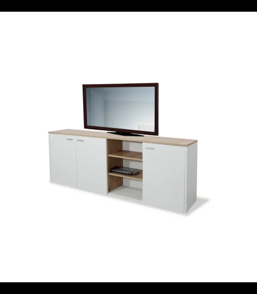 Aparador Amazonas 3 puertas acabado color blanco-artisan, 71cm(alto) 180cm(ancho) 34cm(largo)