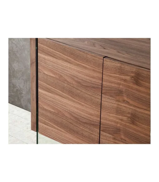 Aparador de 2 puertas Estefanía acabado nogal, 77 cm(alto) 180 cm(ancho) 49 cm (fondo)