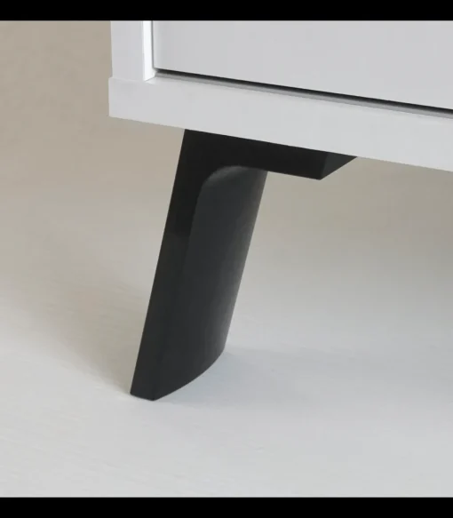 Aparador Kamet dos puertas correderas acabado blanco, 87cm(alto) 120cm(ancho) 40cm(largo)