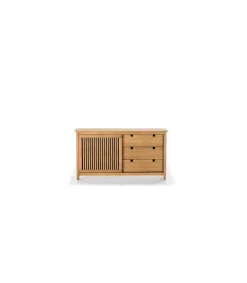 Aparador modelo Luna 1 puerta 3 cajones acabado natural 150 cm(ancho) 80 cm(alto) 40 cm (fondo)