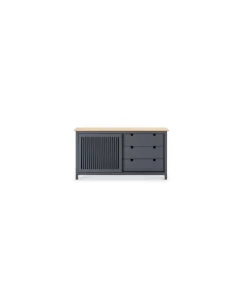 Aparador modelo Luna 1 puerta 3 cajones acabado gris 150 cm(ancho) 80 cm(alto) 40 cm (fondo)