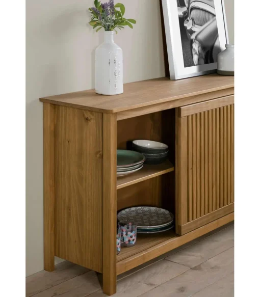 Aparador modelo Luna 1 puerta 3 cajones acabado natural 150 cm(ancho) 80 cm(alto) 40 cm (fondo)