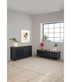 Aparador modelo Luna 1 puerta 3 cajones acabado gris 150 cm(ancho) 80 cm(alto) 40 cm (fondo)