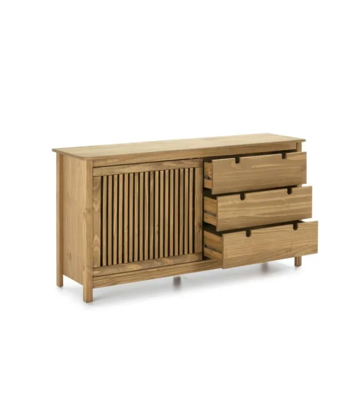 Aparador modelo Luna 1 puerta 3 cajones acabado natural 150 cm(ancho) 80 cm(alto) 40 cm (fondo)