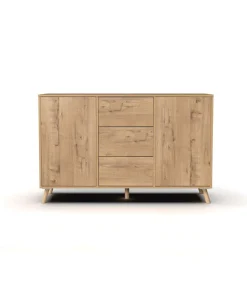 Aparador Oslo en acabado roble gold, 90cm(alto) 140cm(ancho) 40cm(largo)