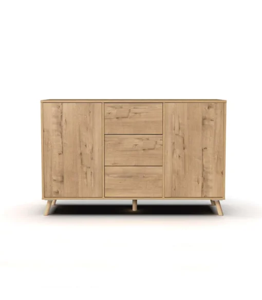 Aparador Oslo en acabado roble gold, 90cm(alto) 140cm(ancho) 40cm(largo)