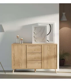 Aparador Oslo en acabado roble gold, 90cm(alto) 140cm(ancho) 40cm(largo)