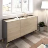 Aparador salon Cazalilla 3 puertas en natural-grafito 75 cm(alto)155 cm(ancho)43 cm(largo)