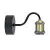 Aplique a pared modelo Acebuche acabado negro/cuero 11 cm(alto)9 cm(ancho)18 cm(largo)