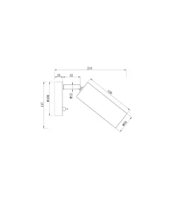 Aplique a pared modelo Antia acabado negro, 14cm(alto) 10cm(ancho) 23cm (fondo)