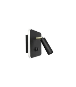 Aplique a pared modelo Moragues acabado negro, 14 cm(alto) 14 cm(ancho) 14 cm (fondo)