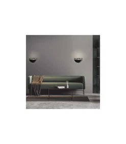 Aplique a pared modelo Pang acabado negro, 16cm(alto) 29cm(ancho) 15cm (fondo)