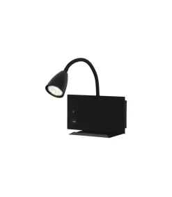 Aplique a pared modelo Pelay acabado negro, 23cm(alto) 28cm(ancho) 24cm (fondo)
