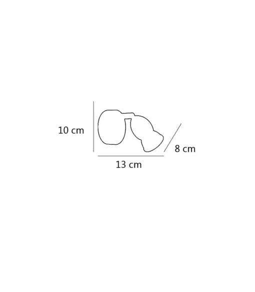 Aplique de pared Bala acabado en negro, 10cm(alto) 8cm(ancho) 13cm(largo)