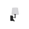 Aplique de pared led modelo Arla acabado negro, 18cm(ancho) 20cm(fondo) 32cm(alto).