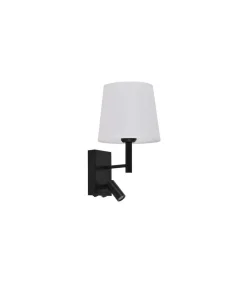 Aplique de pared led modelo Arla acabado negro, 18cm(ancho) 20cm(fondo) 32cm(alto).