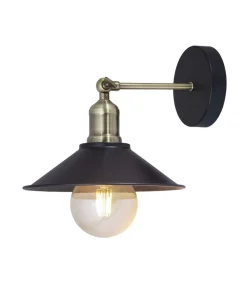 Aplique de pared modelo Gary acabado negro 23cm(ancho) 30cm(alto)23cm(fondo).