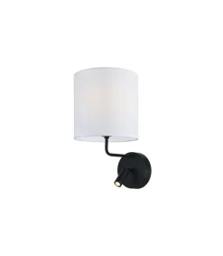 Aplique de pared modelo Oregon acabado negro, 20cm(ancho) 25cm(fondo) 36cm(alto).