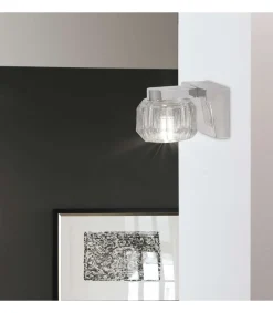 Aplique de pared modelo Portia acabado cromo 7 cm(alto) 10 cm(ancho) 12 cm(fondo