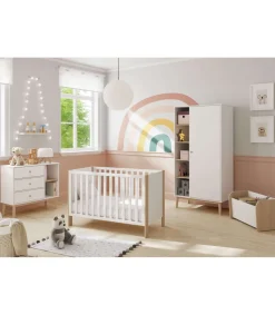 Armario 1 puerta 5 huecos DYLAN acabado blanco/cera blanca, 90cm(Ancho) 52cm(Fondo) 181cm(Alto