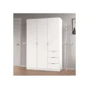 Armario 3 puertas abatibles 3 cajones acabado blanco. 180cm(alto). 121cm(ancho). 52cm(fondo).