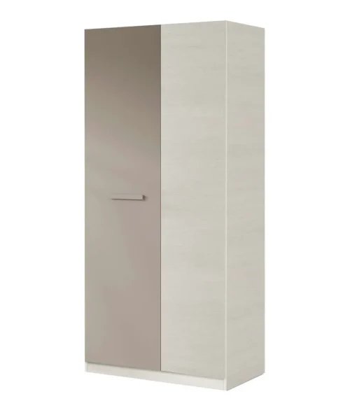 Armario 2 puertas abatibles Ares plus acabado blanco alpes/basalto. 200cm(alto) 90cm(ancho) 52cm(fondo).