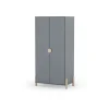 Armario 2 puertas abatible Emma acabado verde kaki/cera blanca, 92.8cm(Ancho) 45cm(Fondo) 180cm(Alto