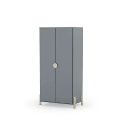Armario 2 puertas abatible Emma acabado verde kaki/cera blanca, 92.8cm(Ancho) 45cm(Fondo) 180cm(Alto