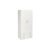 Armario 2 puertas abatibles 2 cajones acabado blanco, 180 cm(alto)80,4 cm(ancho)52 cm(fondo)