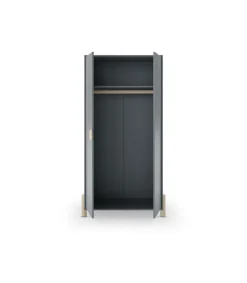 Armario 2 puertas abatible Emma acabado verde kaki/cera blanca, 92.8cm(Ancho) 45cm(Fondo) 180cm(Alto