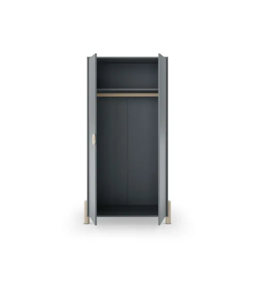 Armario 2 puertas abatible Emma acabado verde kaki/cera blanca, 92.8cm(Ancho) 45cm(Fondo) 180cm(Alto