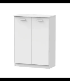 Armario bajo multiusos Tibet 2 puertas abatibles acabado blanco mate, 101 cm(alto)74 cm(ancho)37 cm(largo)