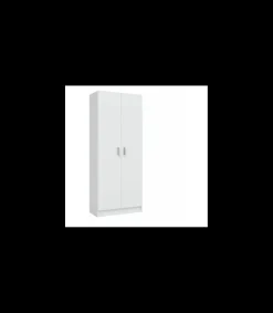 Armario escobero Milan en acabado blanco 2 puertas 73 cm(ancho) 180 cm(altura) 37 cm(fondo)
