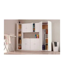 Armario multiusos 1 puerta Marbella en color blanco. 40 cm(ancho) 180 cm(altura) 35.6 cm(fondo)