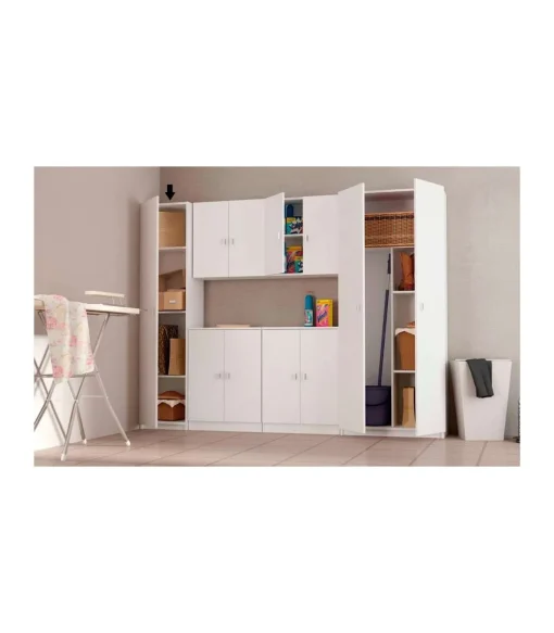 Armario multiusos 1 puerta Marbella en color blanco. 40 cm(ancho) 180 cm(altura) 35.6 cm(fondo)