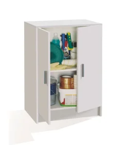 Armario multiusos bajo Milán en acabado blanco. 59 cm(ancho) 80 cm(altura) 37 cm(fondo)