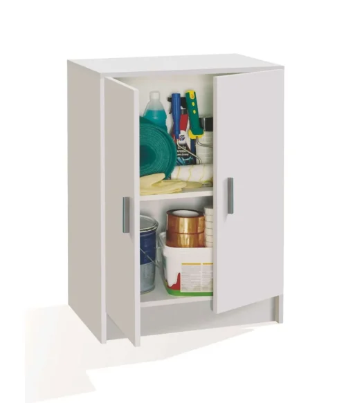 Armario multiusos bajo Milán en acabado blanco. 59 cm(ancho) 80 cm(altura) 37 cm(fondo)