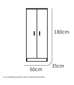 Armario multiusos Carles con 3 estantes acabado roble cambrian, 180cm(alto) 60cm(ancho) 35cm(fondo)