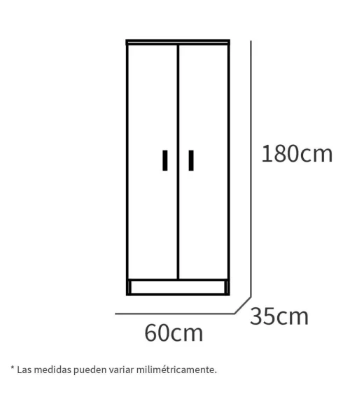 Armario multiusos Carles con 3 estantes acabado roble cambrian, 180cm(alto) 60cm(ancho) 35cm(fondo)
